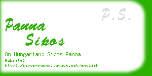 panna sipos business card